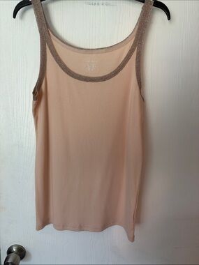 Calvin Klein Blush Pink Tank with Metallic Trim